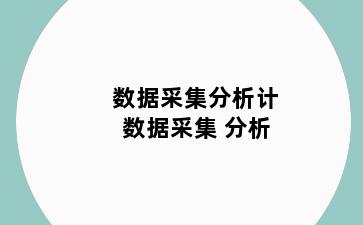 数据采集分析计 数据采集 分析